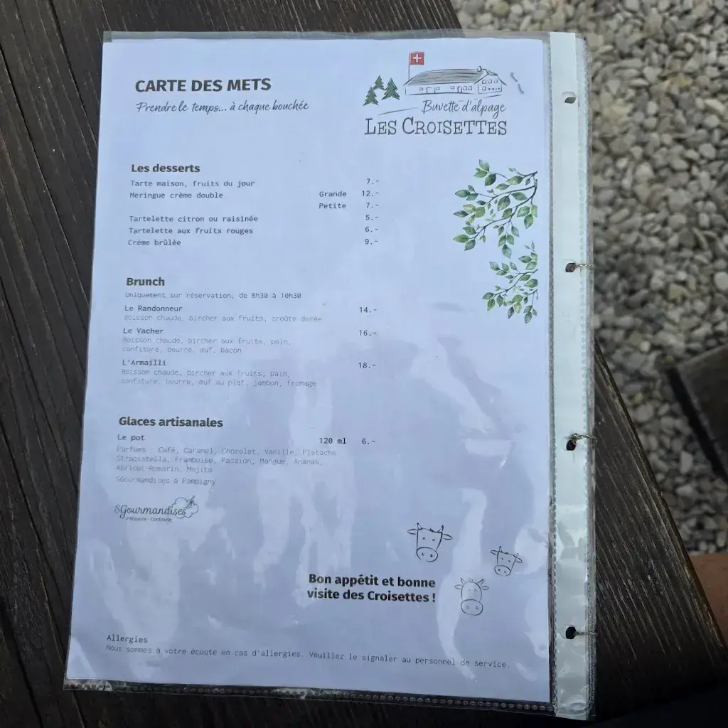 Menu_Restaurant Buvette d'Alpage les Croisettes_L'Abbaye_immagine_4