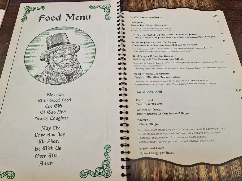 Menu_Barrel Oak, The Irish Pub_Montreux_image_2