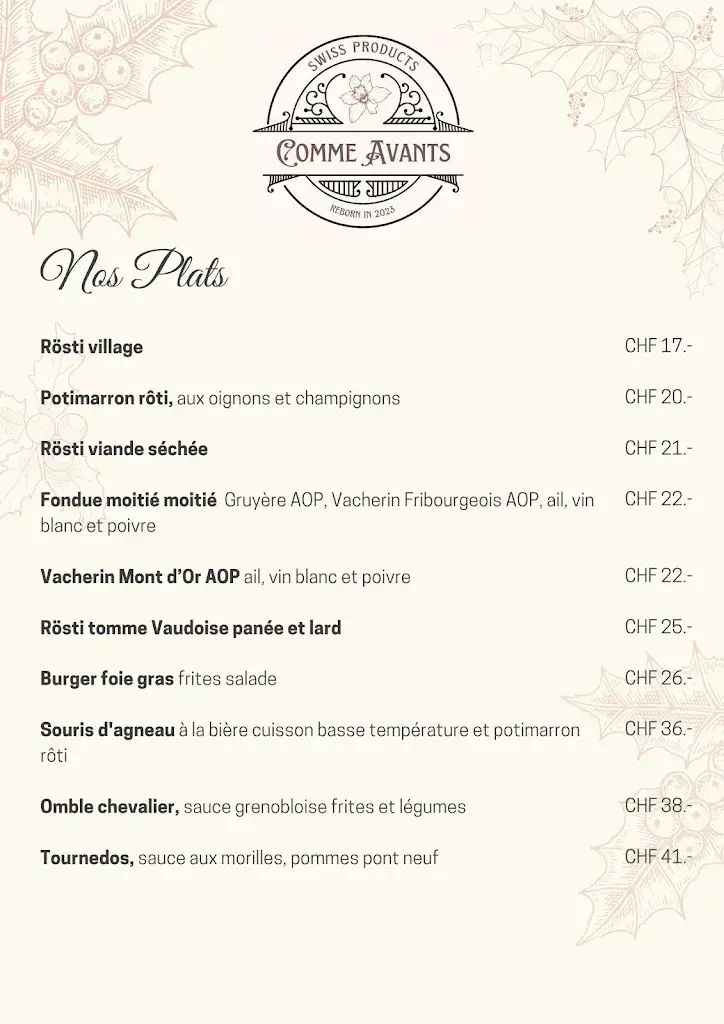 Restaurant Comme Avants restaurant à Avants