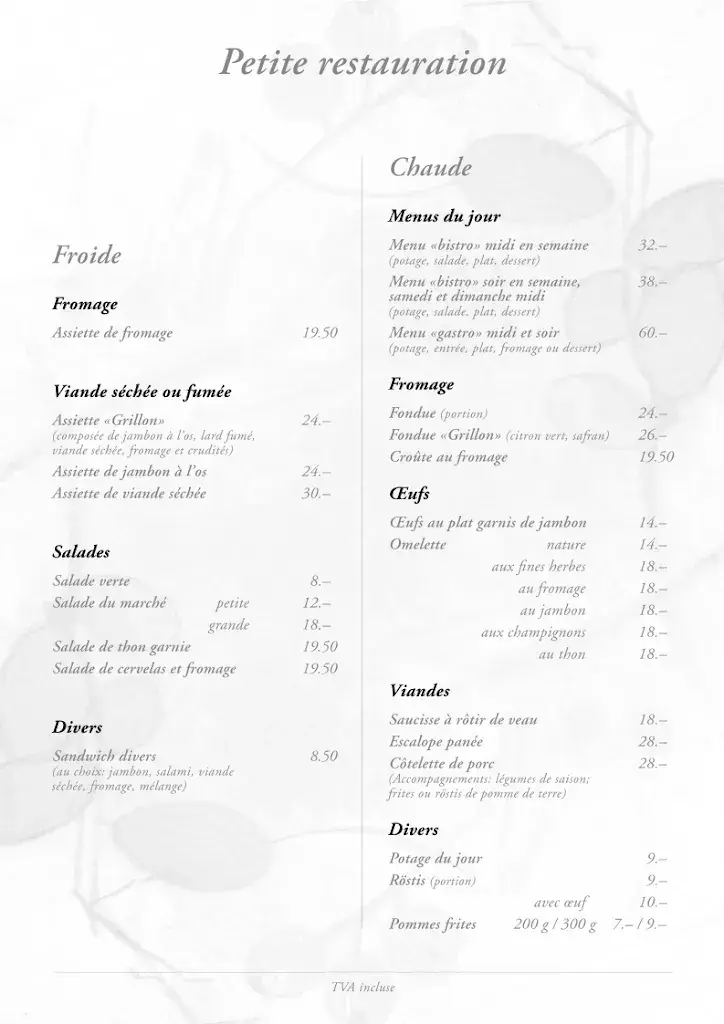 Le Grillon restaurant à Prés-d'Orvin