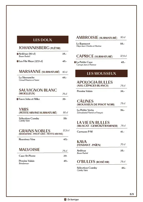 Caveau de Chamoson restaurant in Chamoson