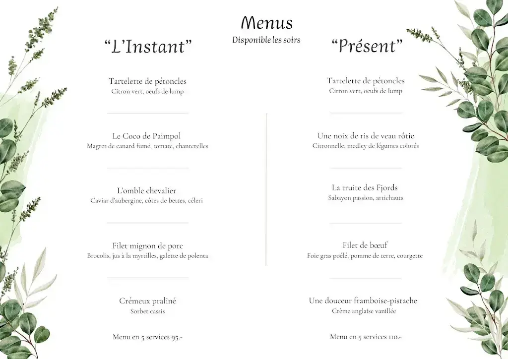 Restaurant l’Instant Présent Restaurant in Saint-Pierre-de-Clages