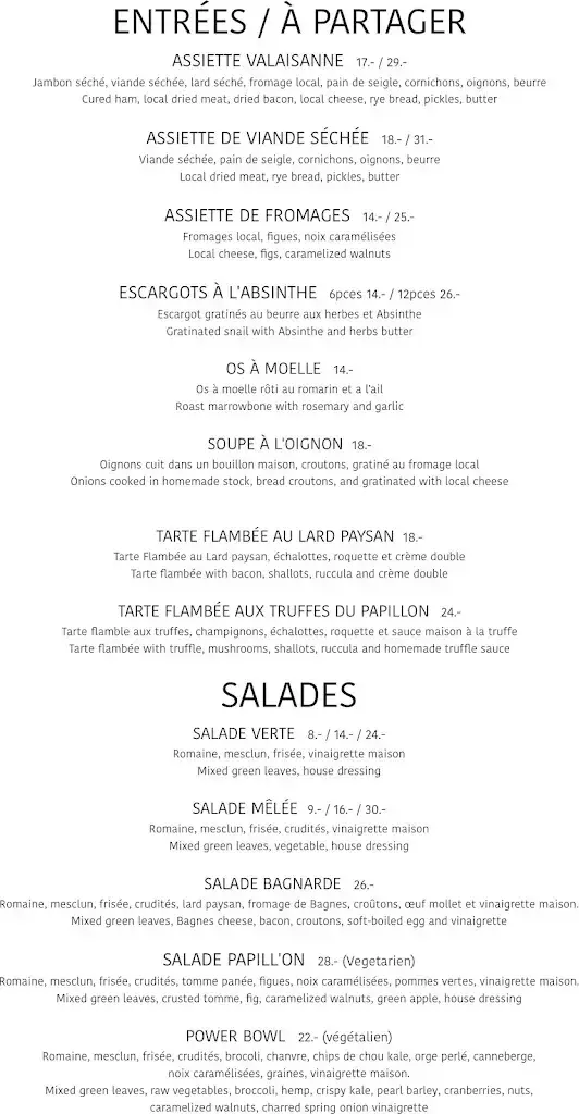 Menu_PAPILL'ON - Bistro Alpin_Riddes_immagine_3