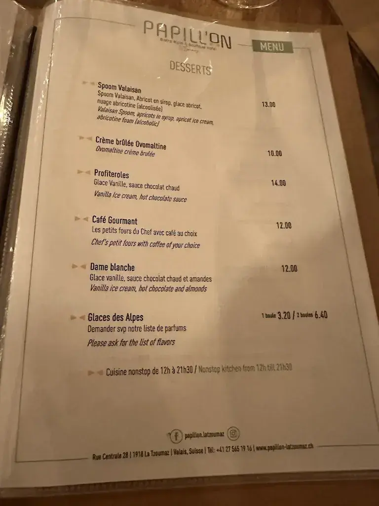 Menu_PAPILL'ON - Bistro Alpin_Riddes_immagine_4