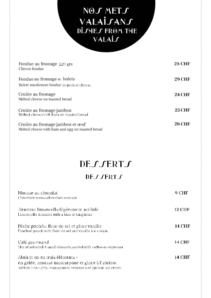 Menu_Restaurant Les Trappeurs_La Tzoumaz_imagen_2