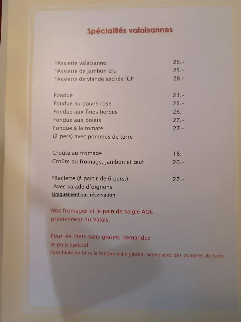 Relais des Chasseurs (Chiboz) restaurant in Fully