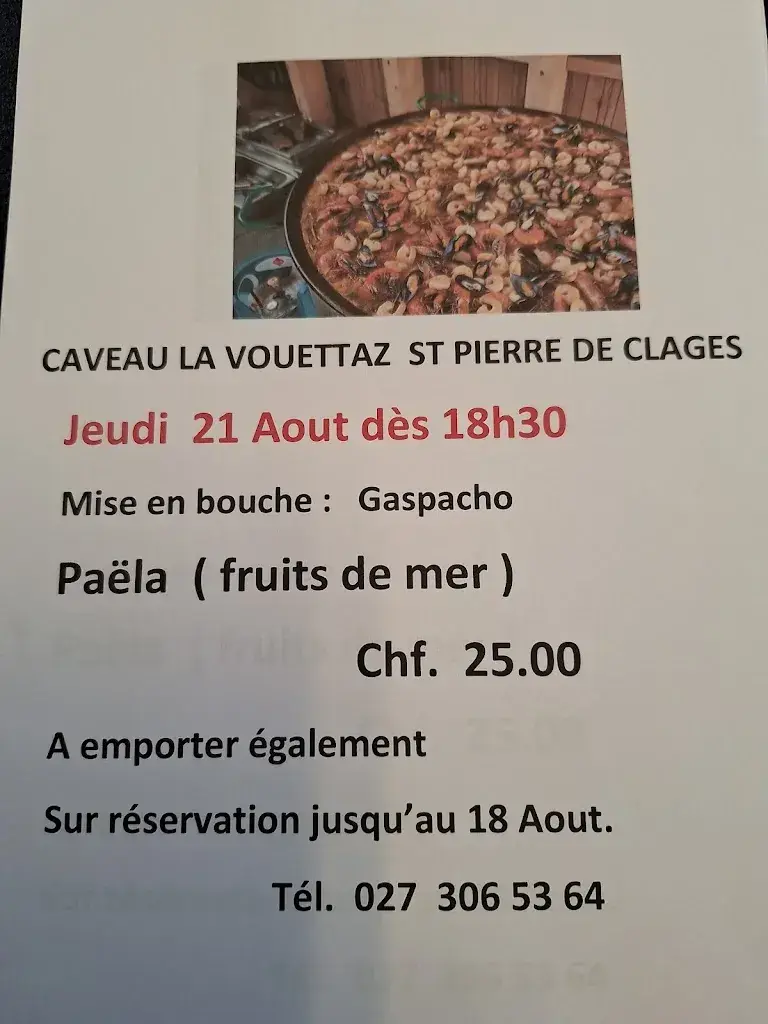 Caveau La Vouettaz Restaurant in Saint-Pierre-de-Clages