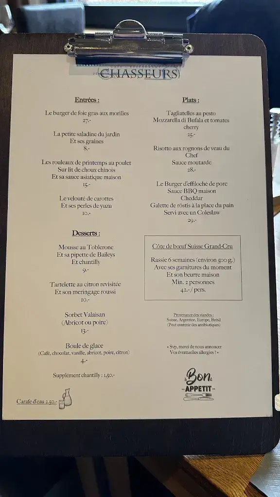 Restaurant Les Chasseurs_Savièse_menu_image_1
