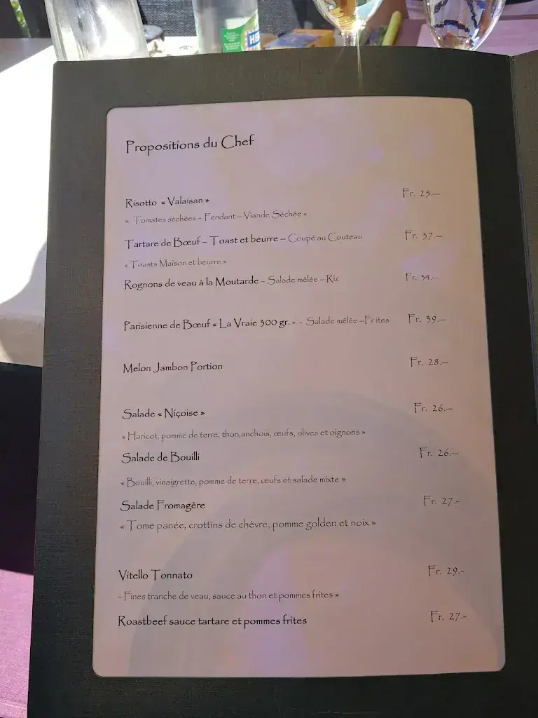 Chalet Binii restaurant in Savièse