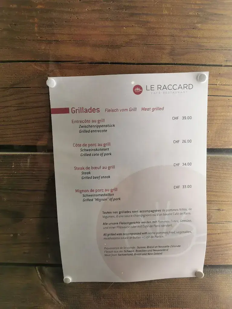 Menü_Restaurant Le Raccard_Nendaz_Bild_2