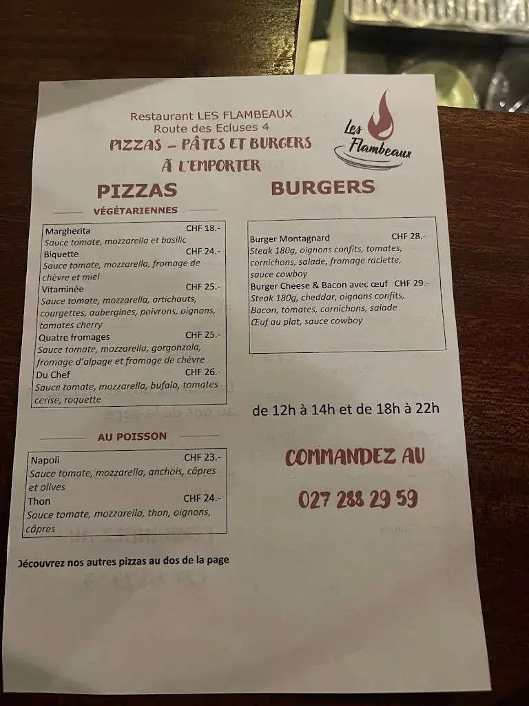 Menu_Restaurant Les Flambeaux_Nendaz_immagine_4