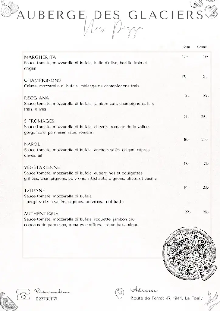 Menu_Auberge-restaurant des Glaciers_La Fouly_immagine_3