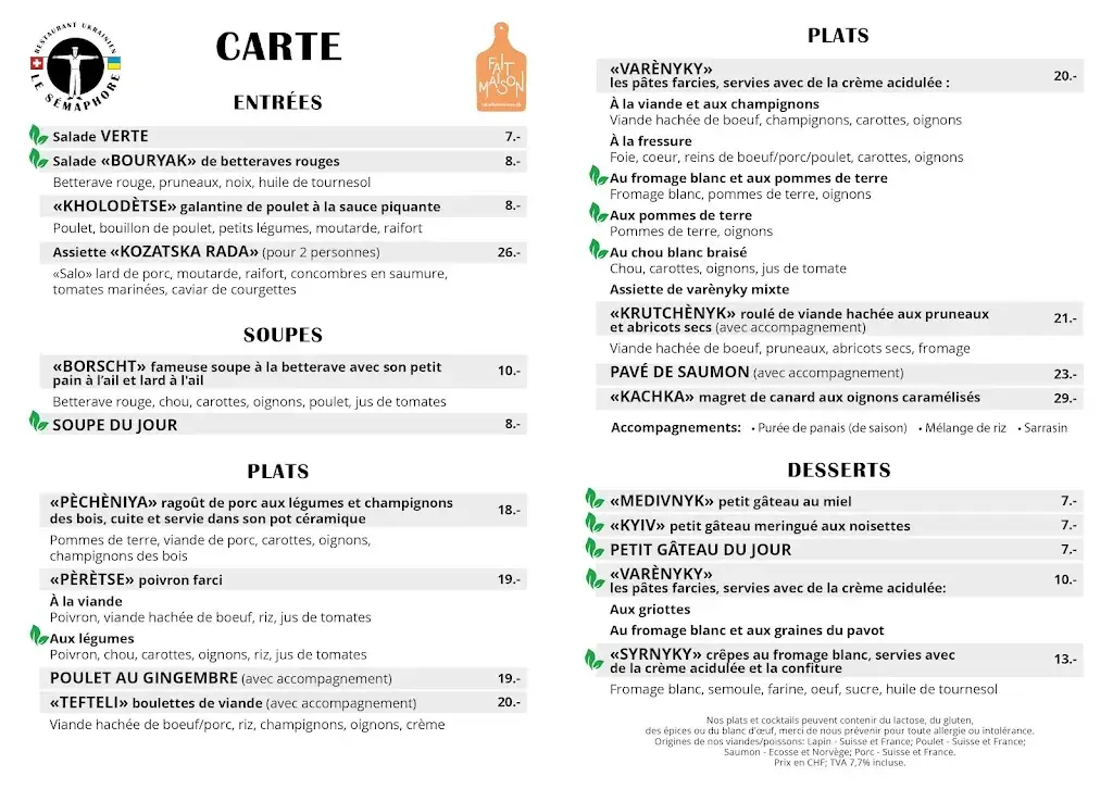 Menu_Le Sémaphore_Lausanne_image_3