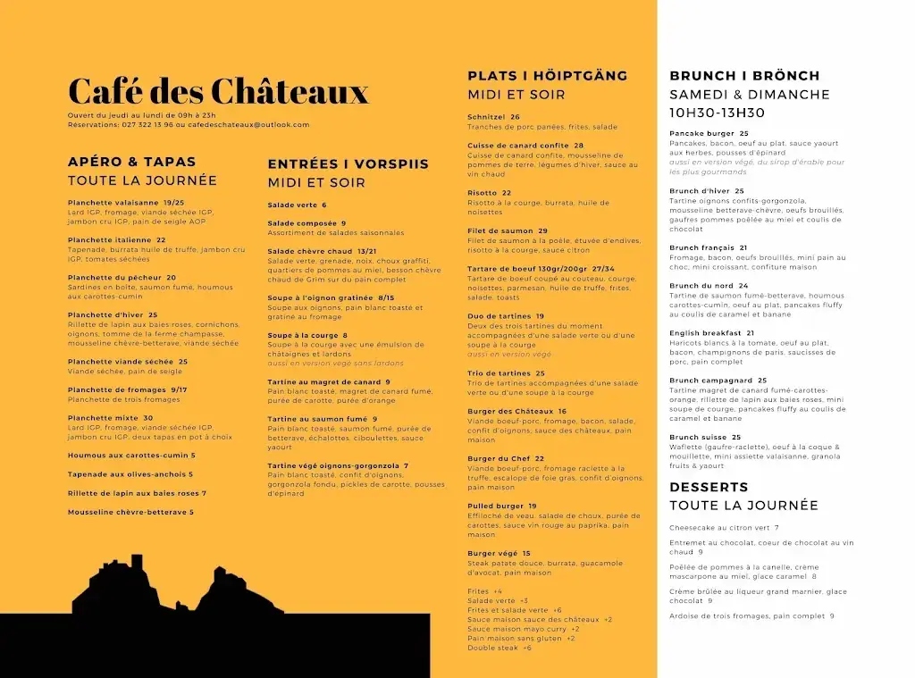 Café des Châteaux restaurant à Sion