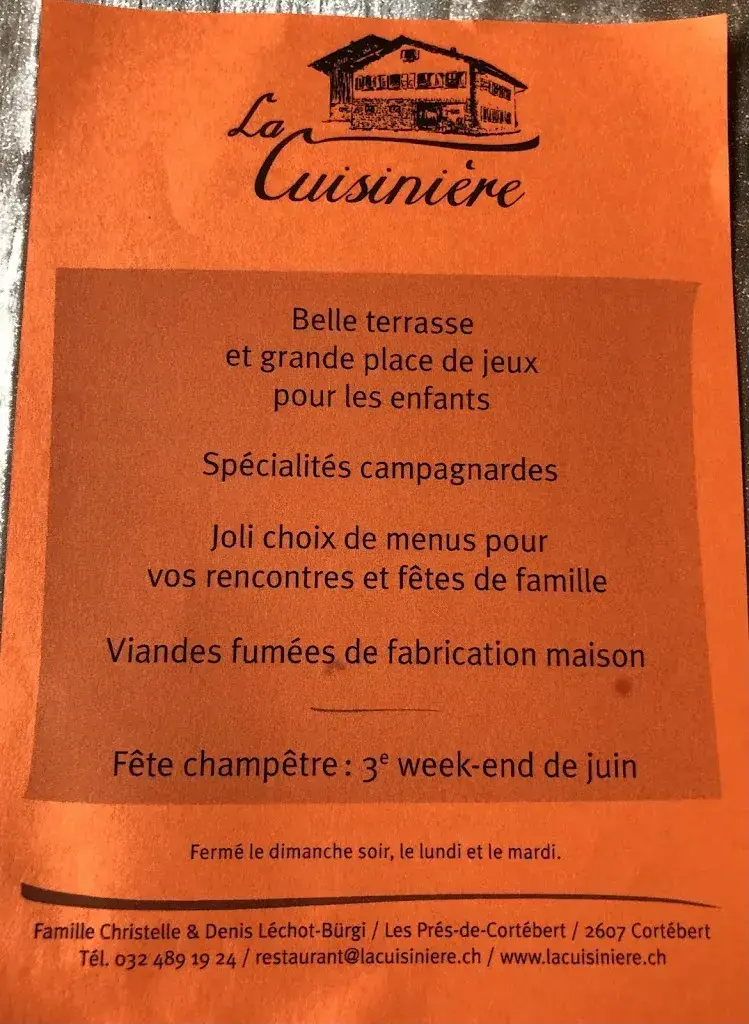 La Cuisinière restaurant à Cortébert
