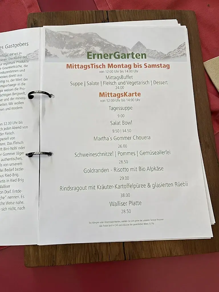 Restaurant ErnerGarten ristorante a Ernen