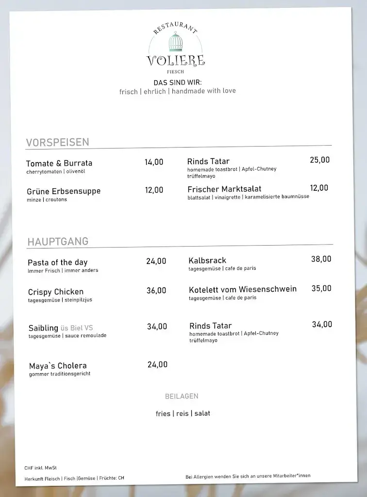 Restaurant Voliere_Fiesch_menu_image_1