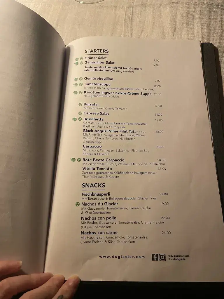 Menu_DU GLACIER Boutique & Traditions Hotel, Restaurant & Lounge_Fiesch_image_3