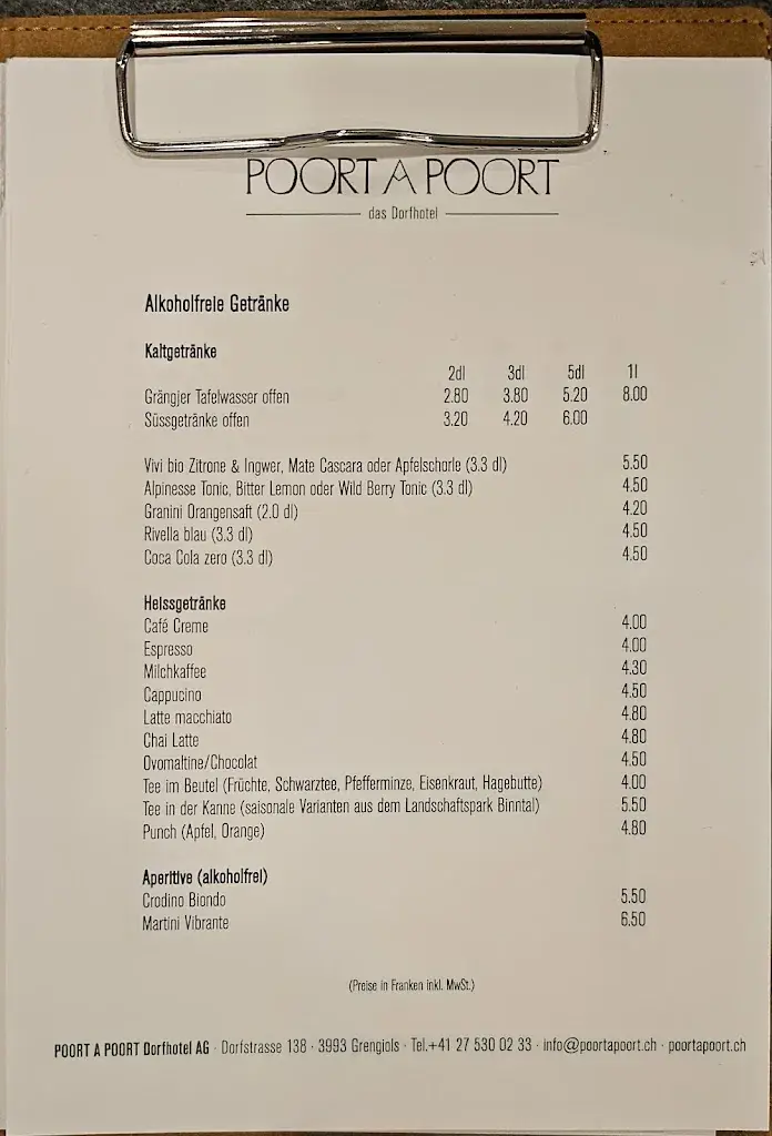 POORT A POORT Dorfhotel_Grengiols_menu_image_1