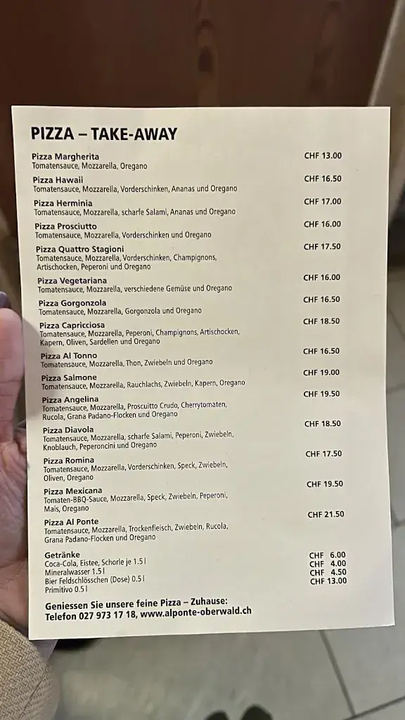 Al Ponte Ristorante - Pizzeria restaurant à Obergoms VS