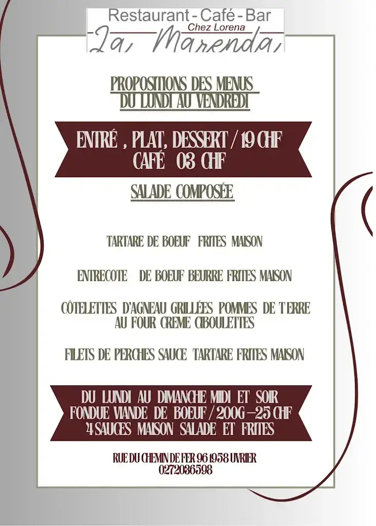 Café-Restaurant La Marenda Chez Lorena_uvrier_menu_image_1
