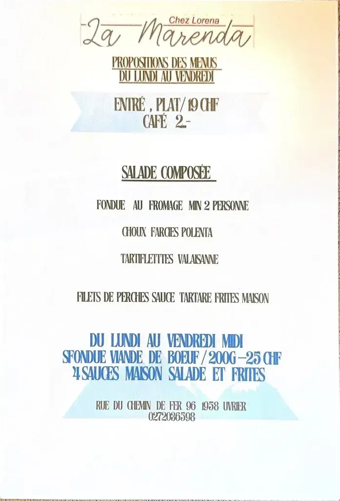 Menü_Café-Restaurant La Marenda Chez Lorena_uvrier_Bild_3