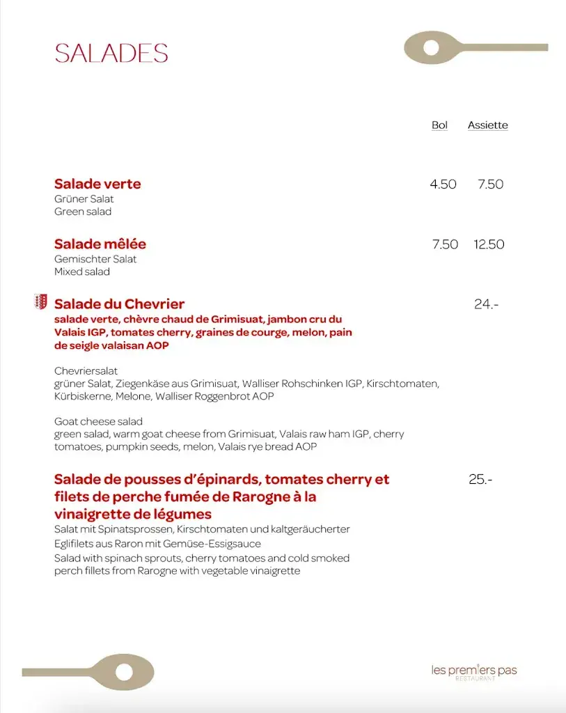 Menü_Les Premiers Pas_Ayent_Bild_2