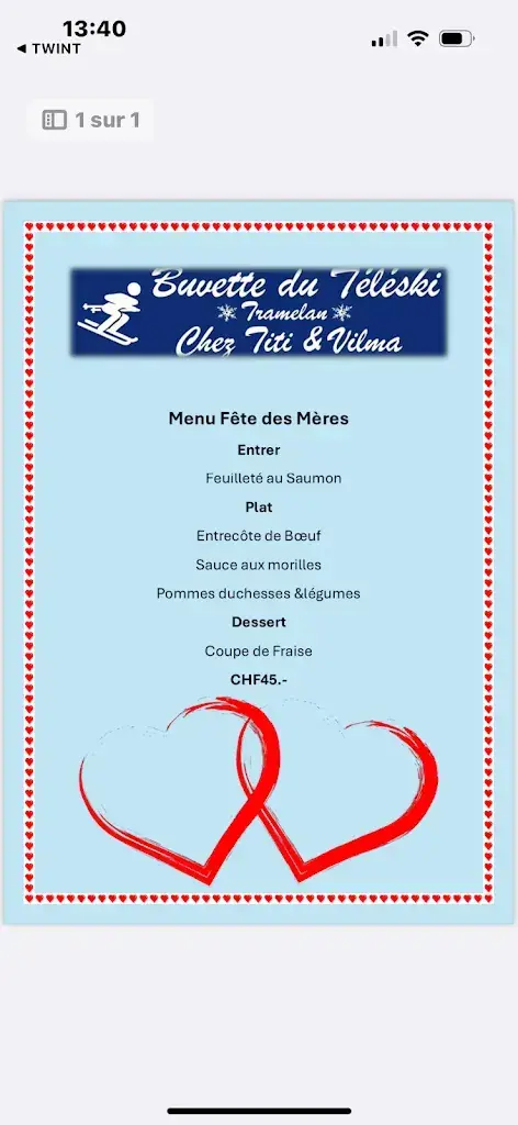 Menu_restaurant du Teleski Tramelan_Tramelan_image_4