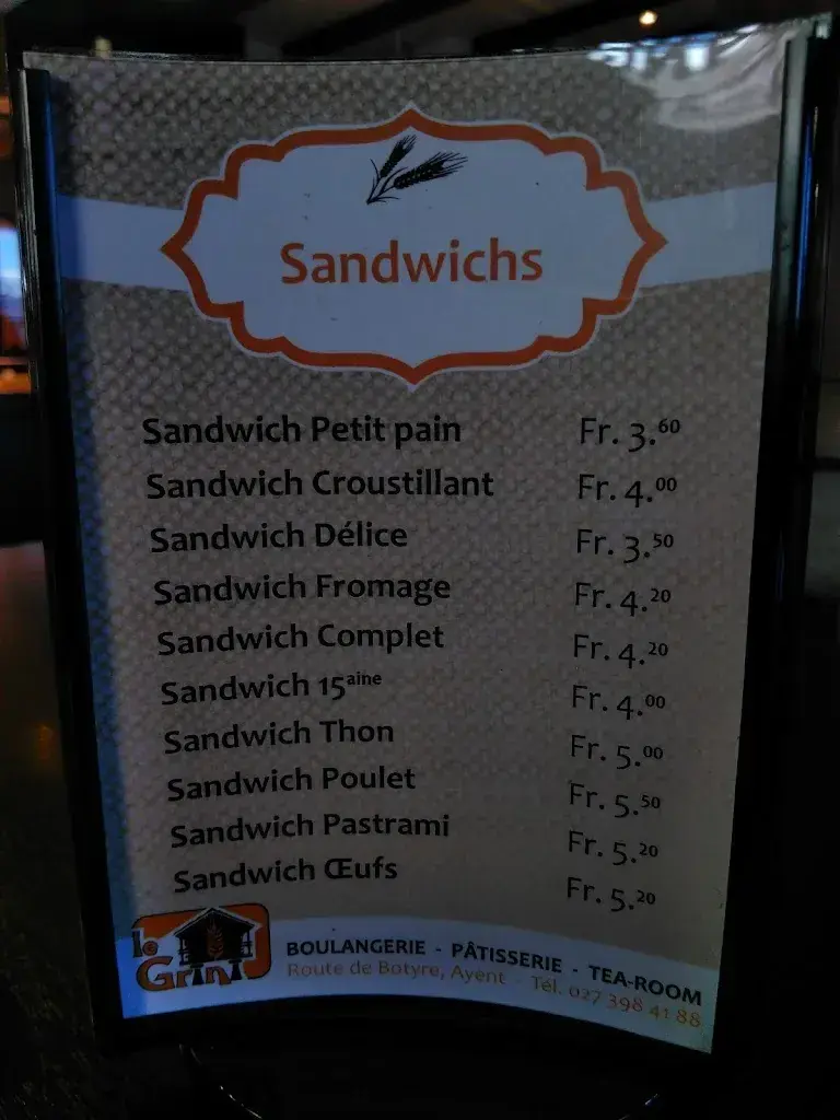 Boulangerie Tea Room Le Grini_Ayent_menu_image_1