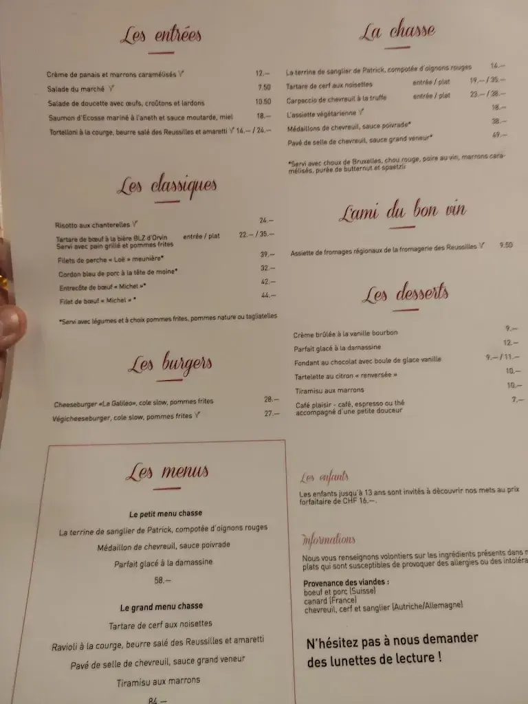 Le Galileo restaurant à Tramelan