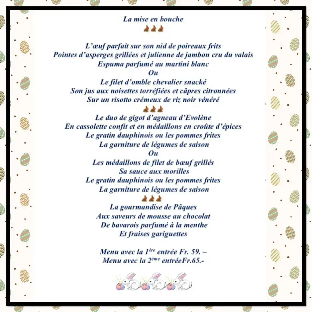 Menu_Café-Restaurant Le Refuge SA_Evolène_image_2