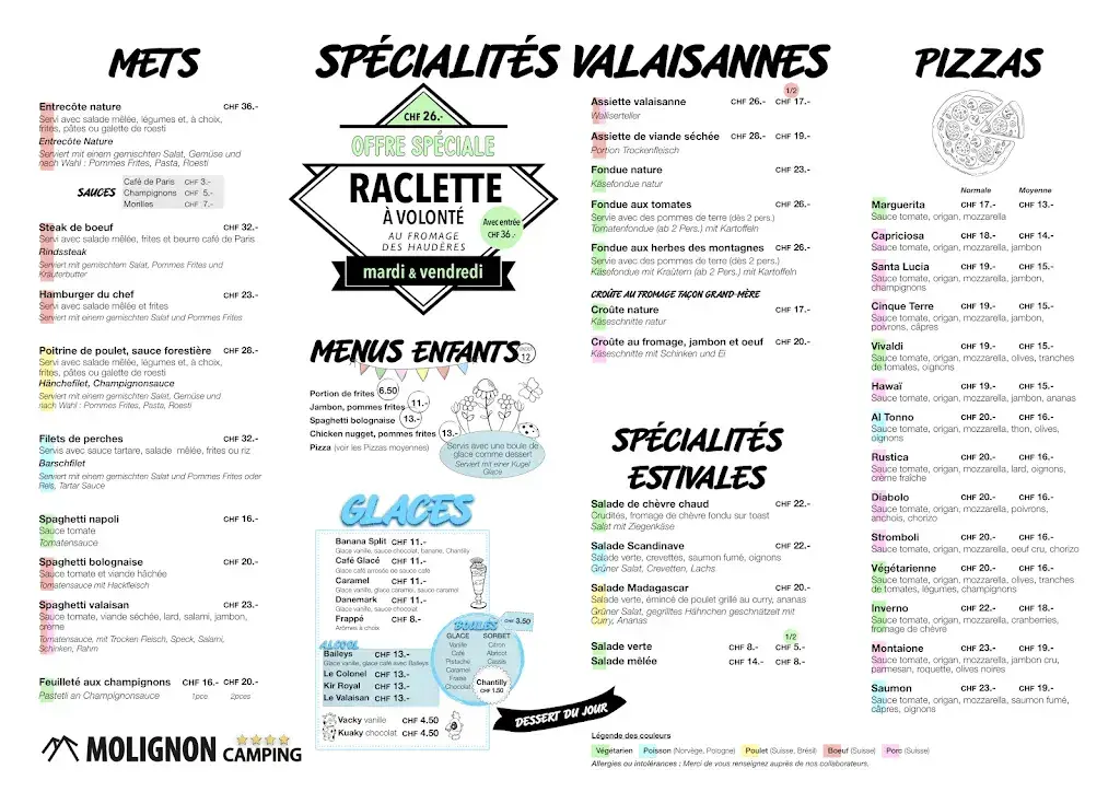 Menu_Restaurant Molignon_Les Haudères_immagine_1