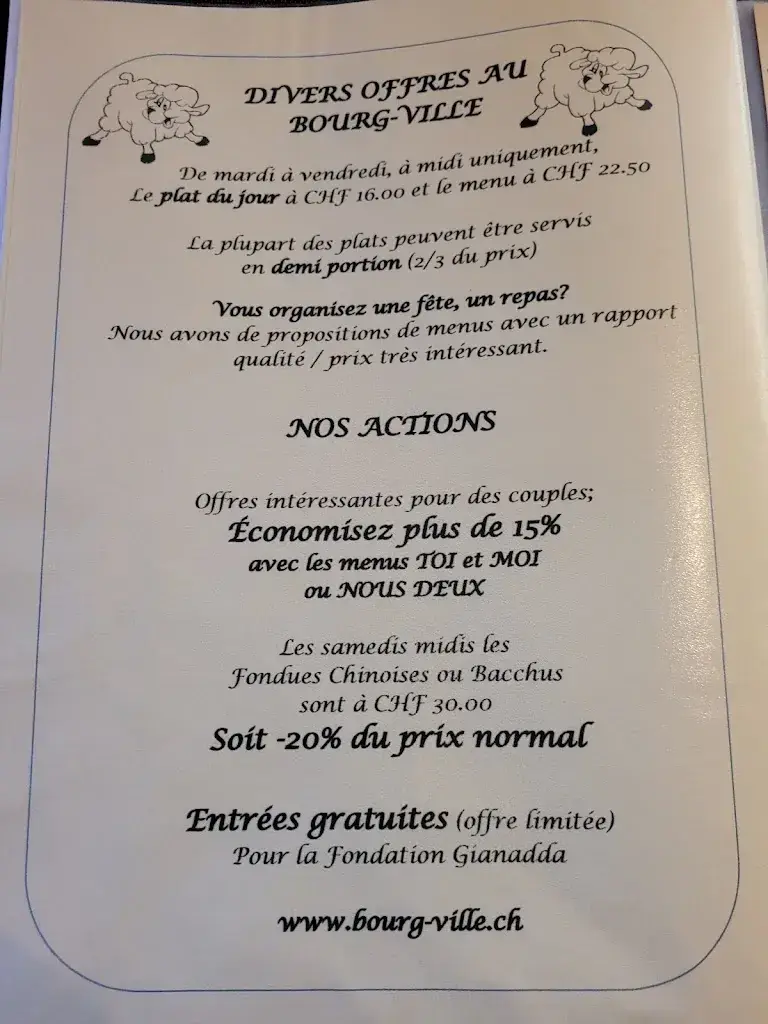 le Bourg-Ville restaurant in Martigny