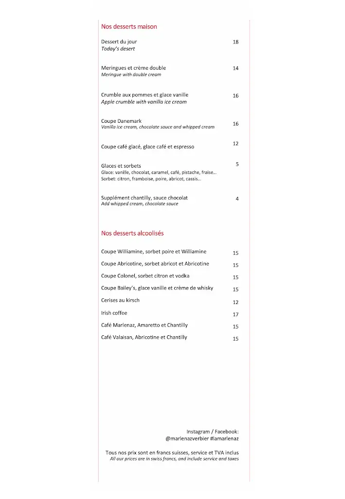 La Marlénaz_Bagnes_menu_image_1