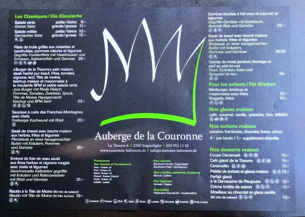 Menu_Auberge de la Couronne_Saignelégier_image_2