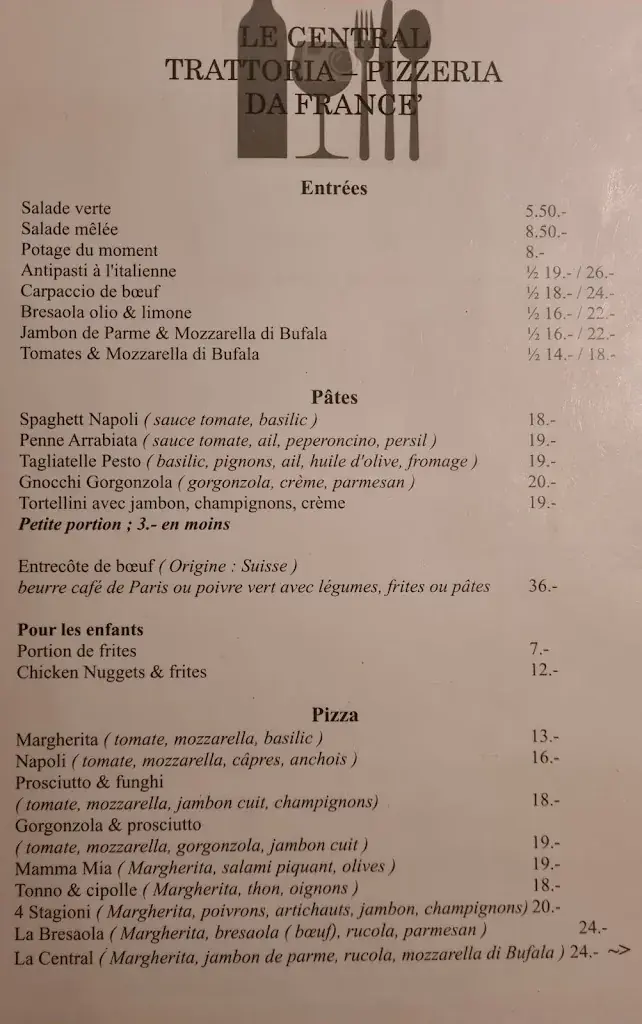 Trattoria pizzeria Le Central_Nax_menu_image_1