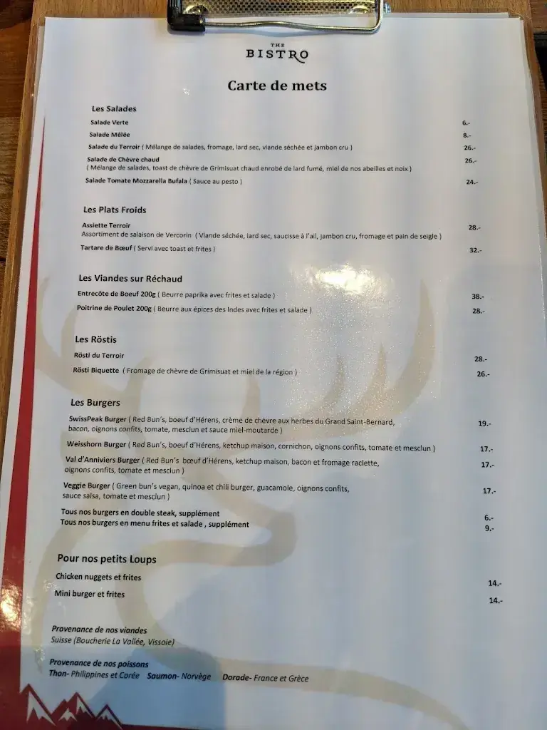 The Bistro Vercorin restaurant in Vercorin