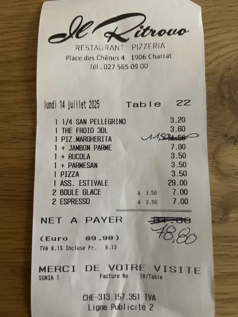 Stéphanie Saudan_Ristorante Pizzeria Il Ritrovo_Charrat_avis