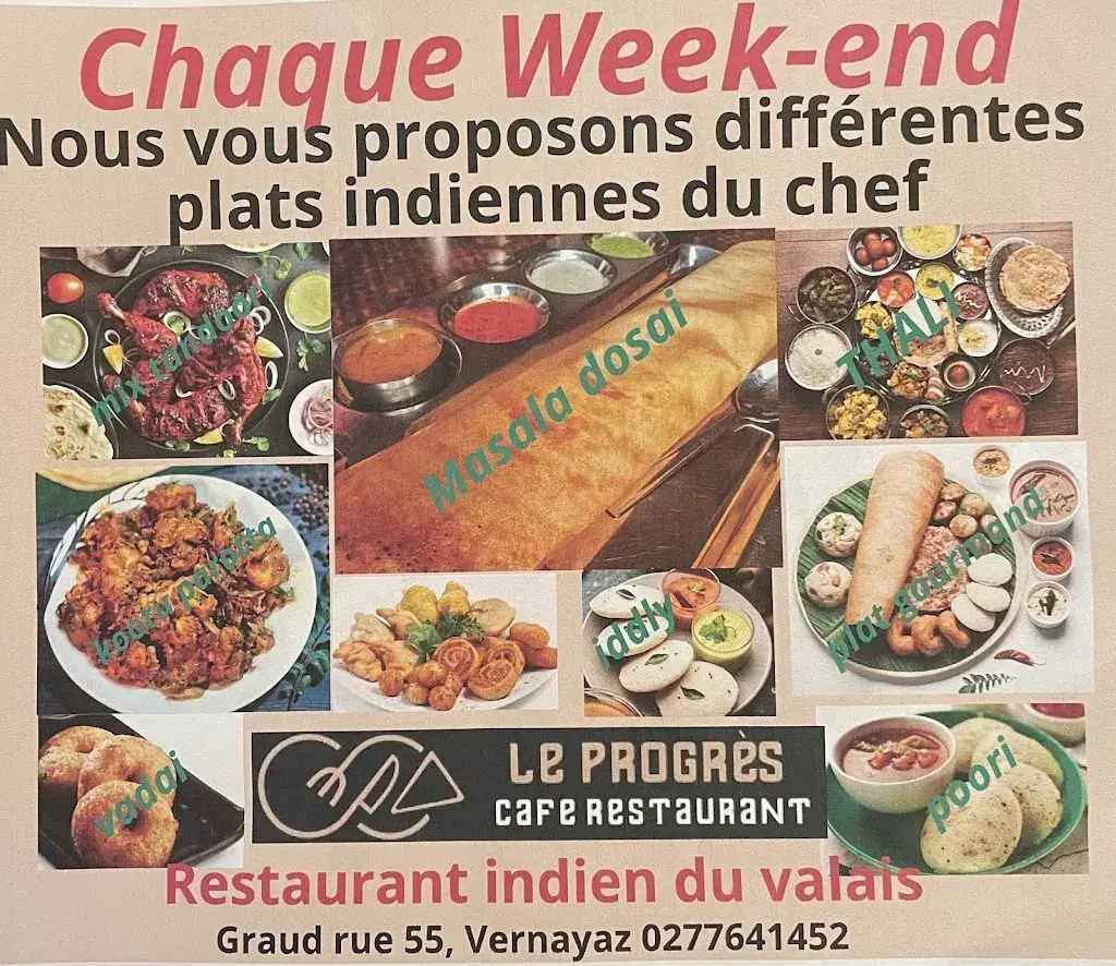 Menu_Café-Restaurant-indien du valais Le Progrès à Vernayaz_Vernayaz_image_2