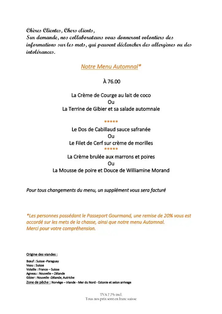 Terre et mer Restaurant in Martigny