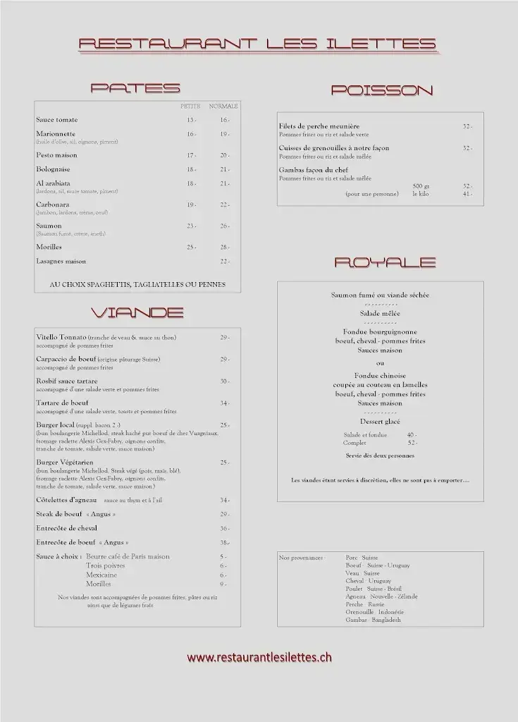Menu_Restaurant les Ilettes_Monthey_image_2