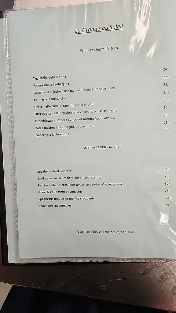 Menu_Auberge de la Grange au Soleil_Collombey-Muraz_image_2