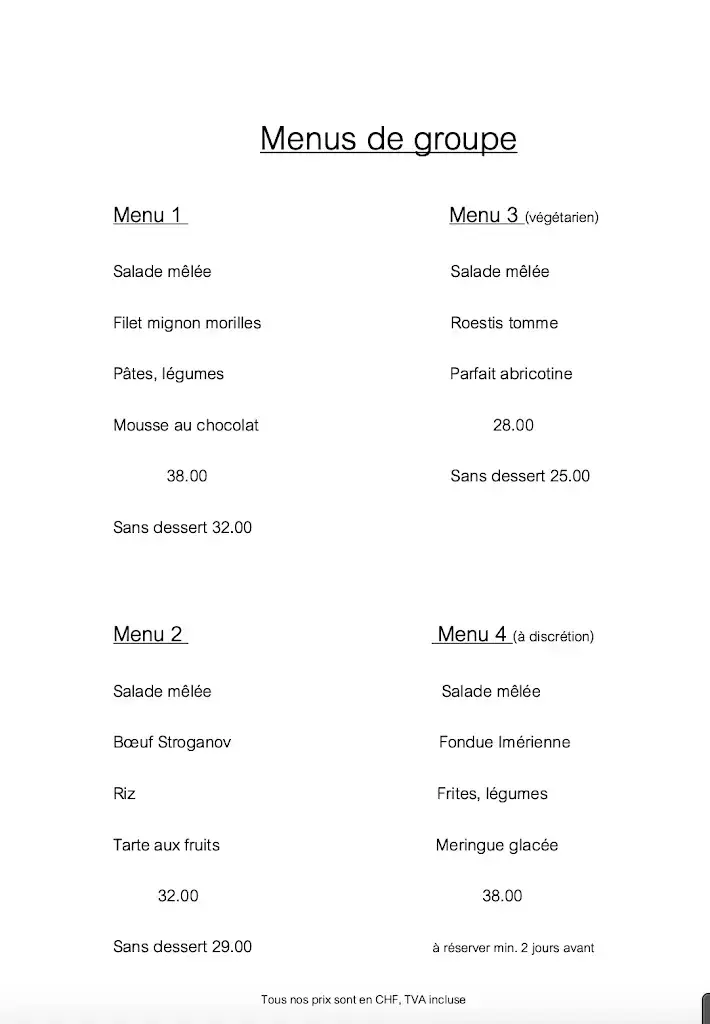 Menu_Hôtel-Restaurant Chalet Mont-Crosin_Cormoret_image_2
