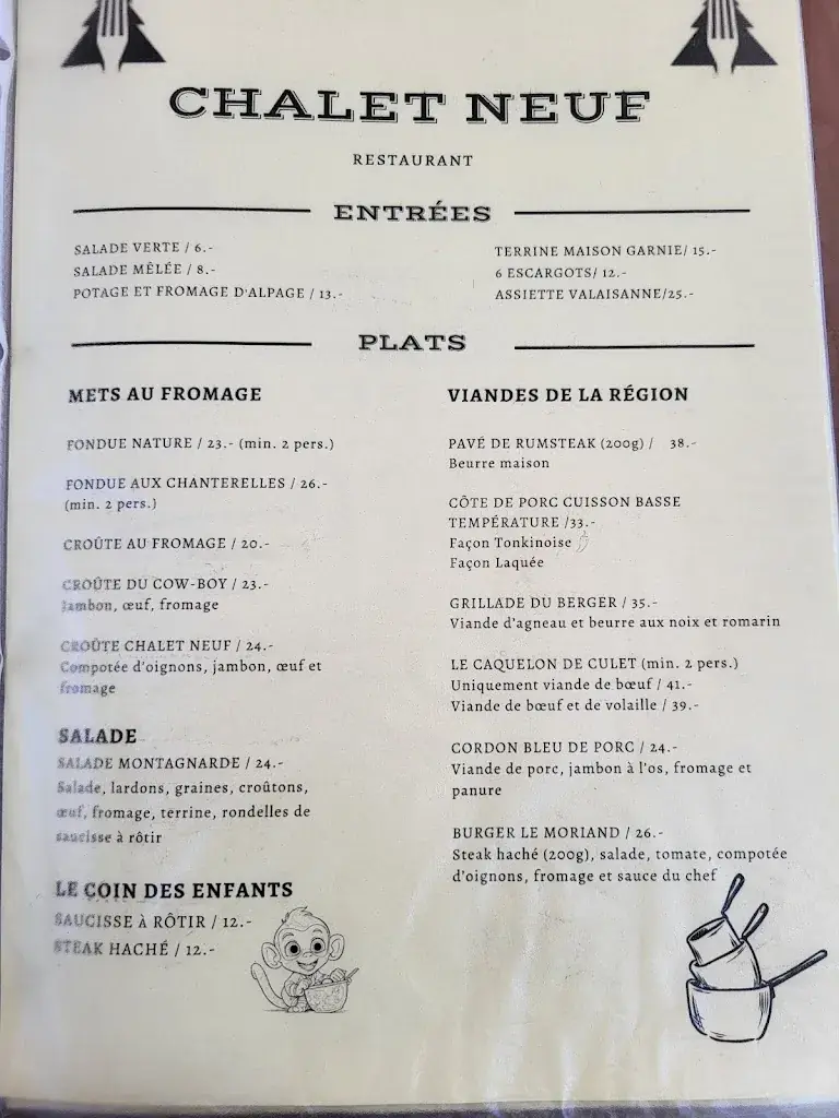 Menu_Restaurant Chalet-Neuf_Collombey_image_1