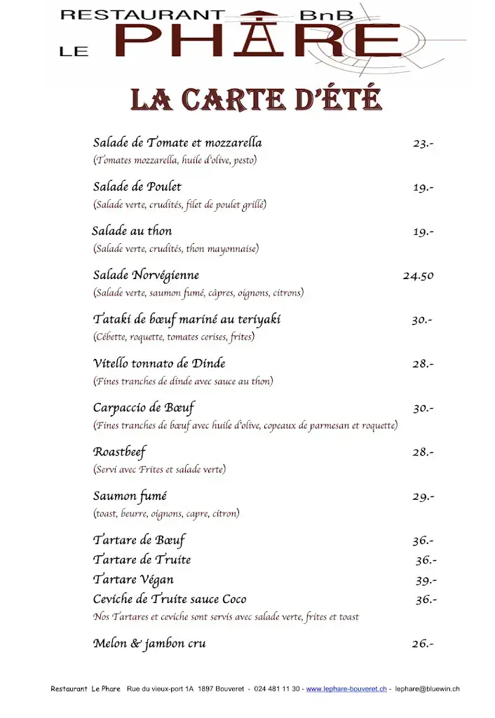 Restaurant & Chambres d'hôtes Le Phare restaurant à Port-Valais