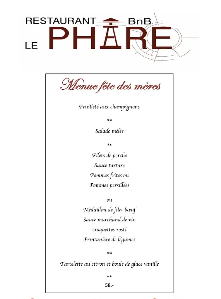 Menu_Restaurant & Chambres d'hôtes Le Phare_Port-Valais_image_2