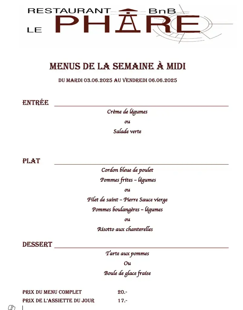 Menu_Restaurant & Chambres d'hôtes Le Phare_Port-Valais_image_3