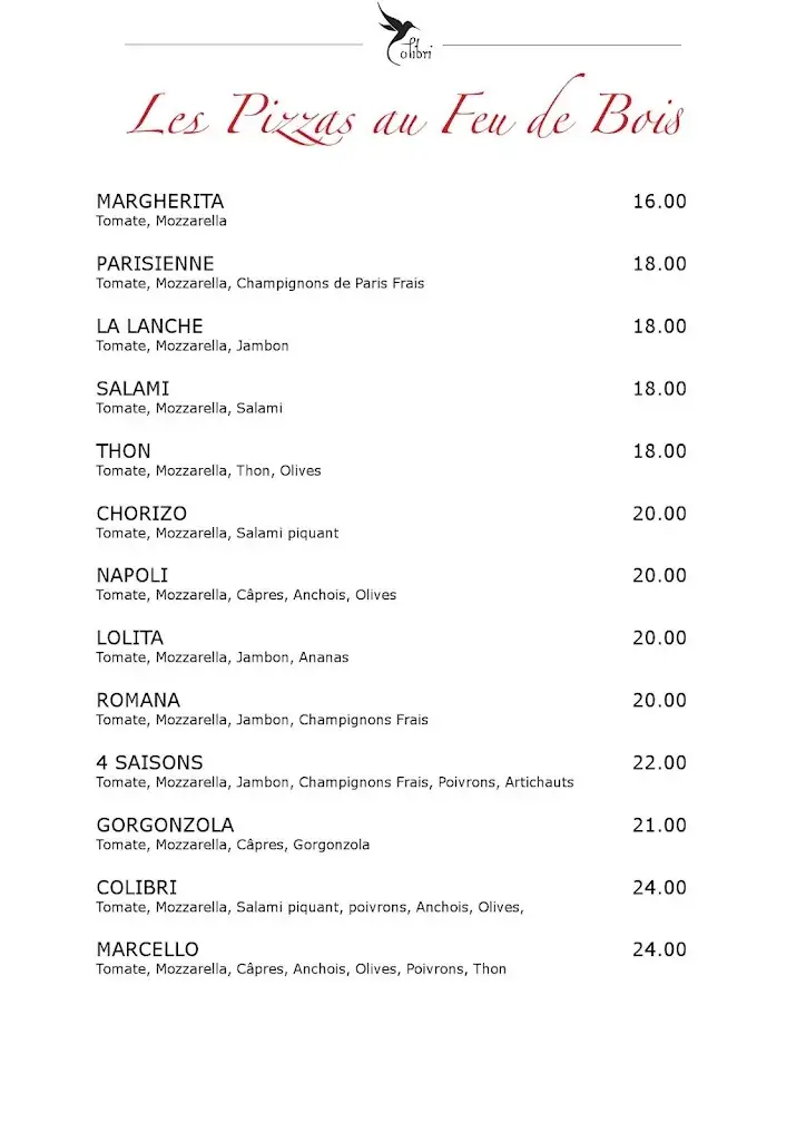 Restaurant Colibri_Le Bouveret_menu_image_1