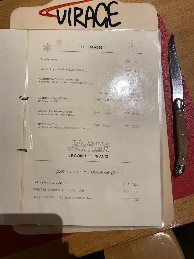 Menu_Restaurant Le Virage_Champoussin_immagine_2