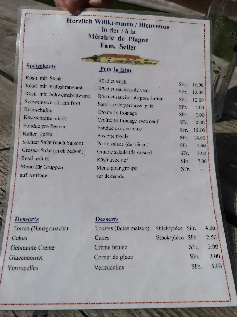 Menu_Métairie de Plagne (Jura Bernois)_Plagne_image_1